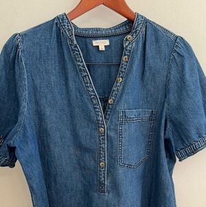 Pilcro Light Blue Denim Button Placket Tunic